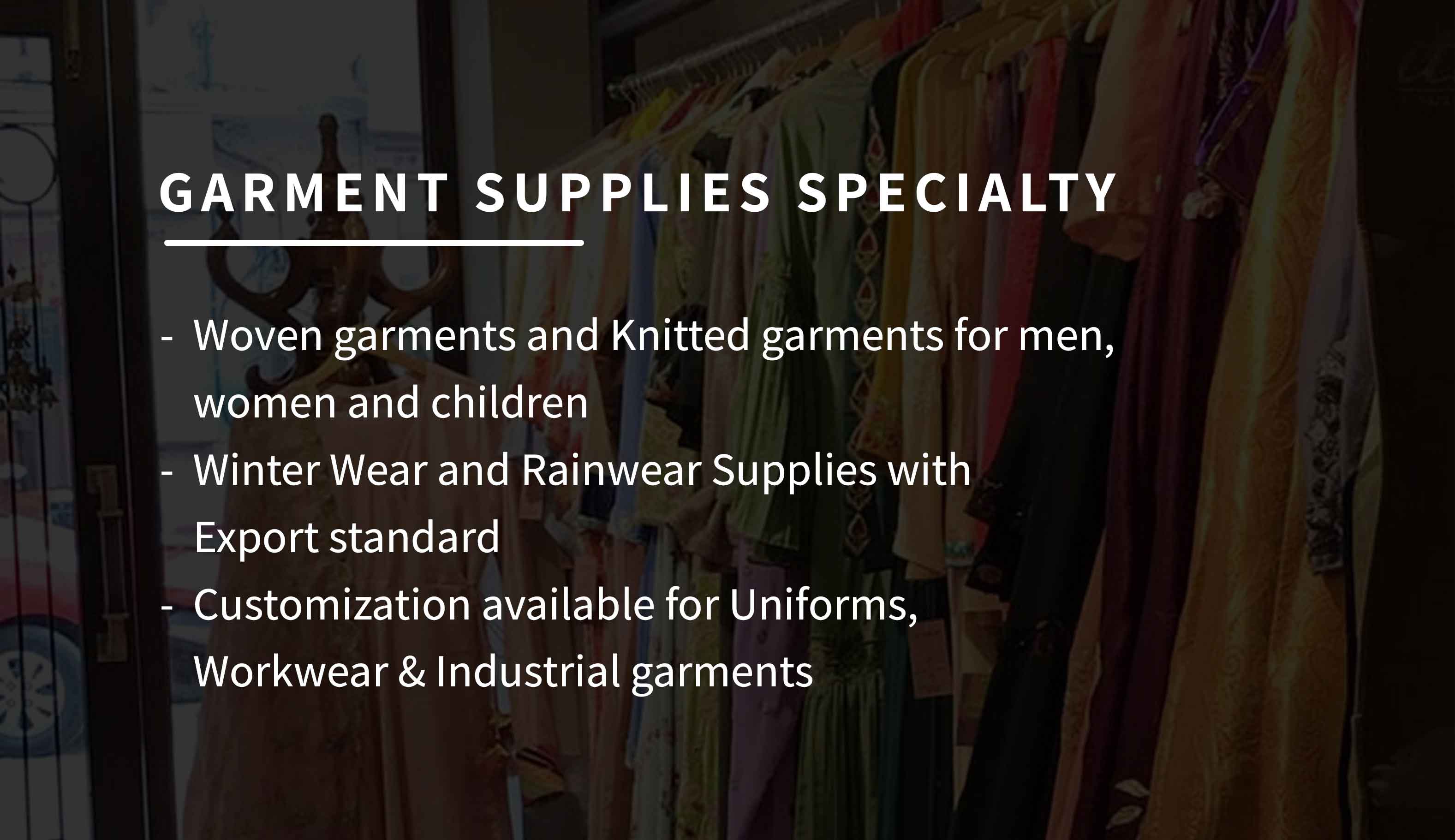 garment Supplies specialty